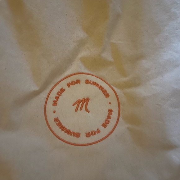 Madewell Cream Tote Bag with Orange Logo BNWOT - Picture 2 of 2